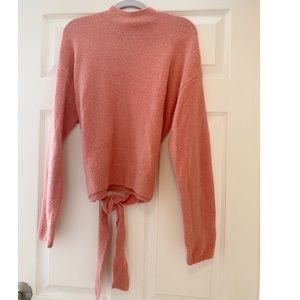Blush pink tie sweater never worn